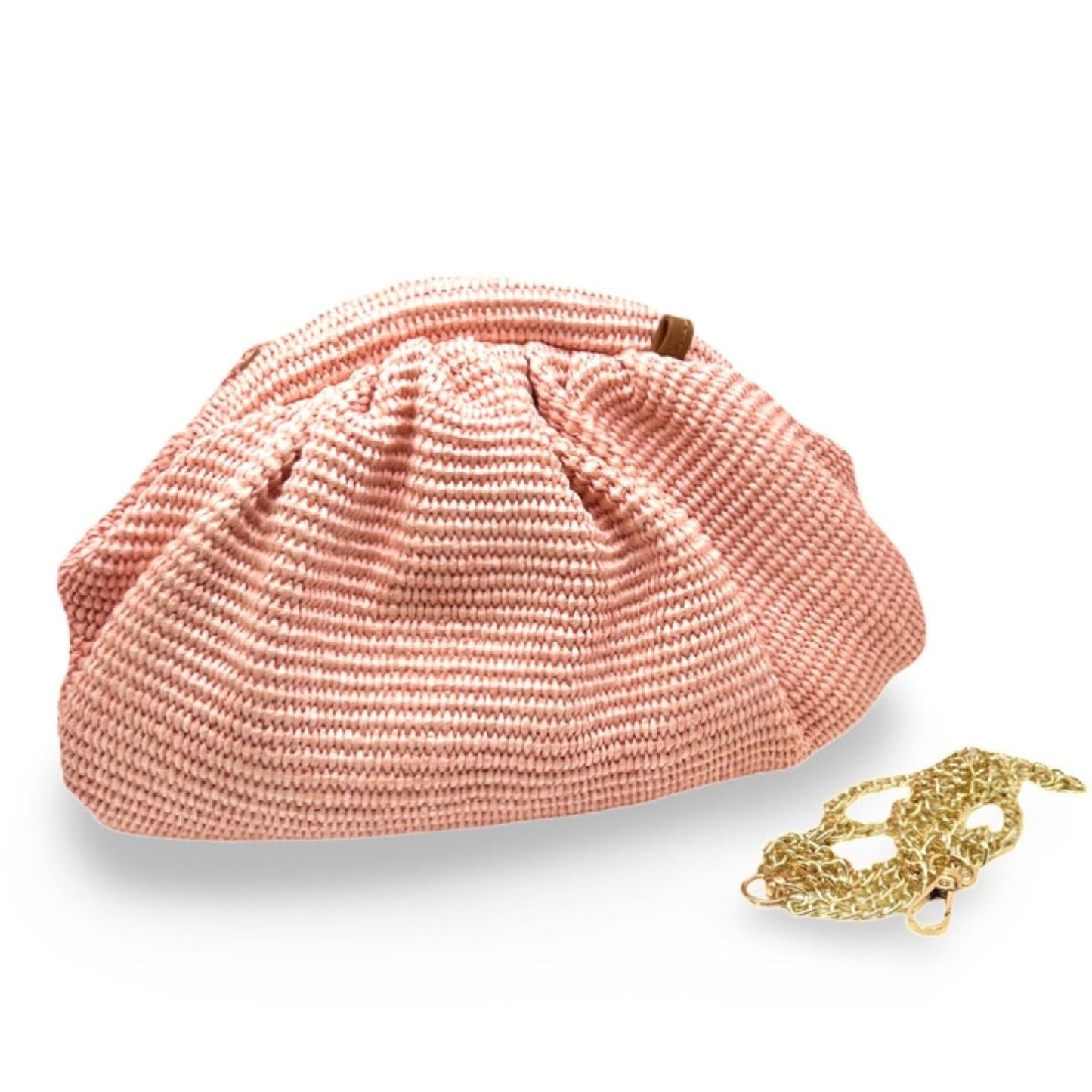 Clutch Rafia Rosé, L