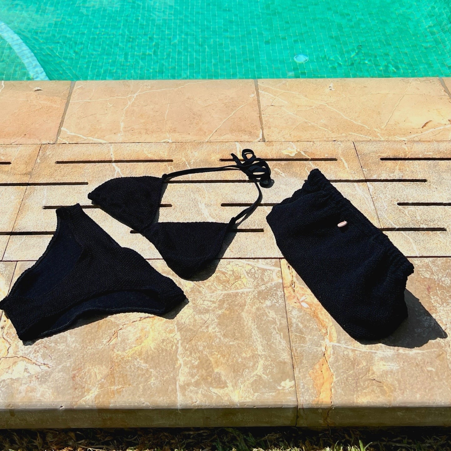 Swim Clutch Crinkle Nero