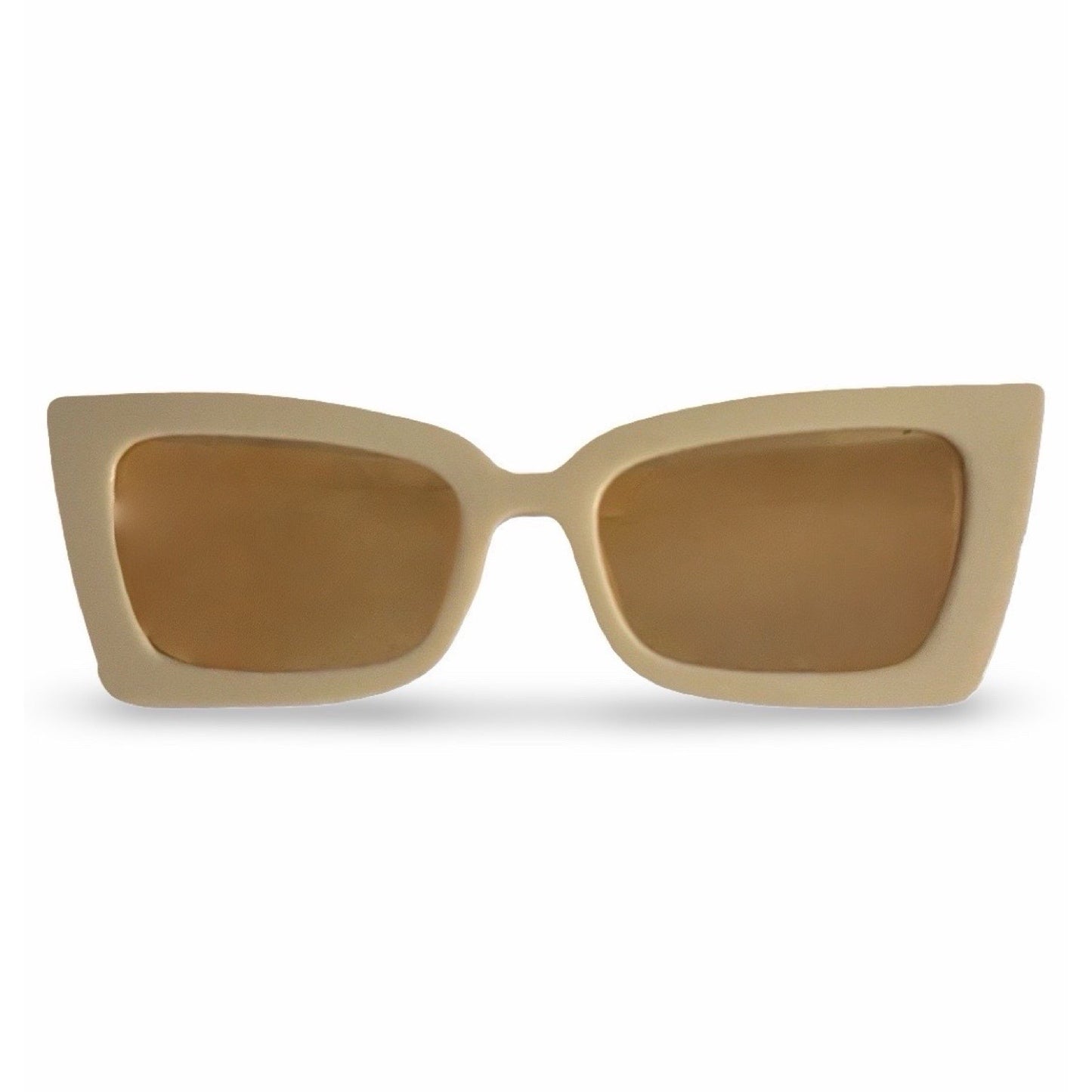 Modebrille, eckig/beige