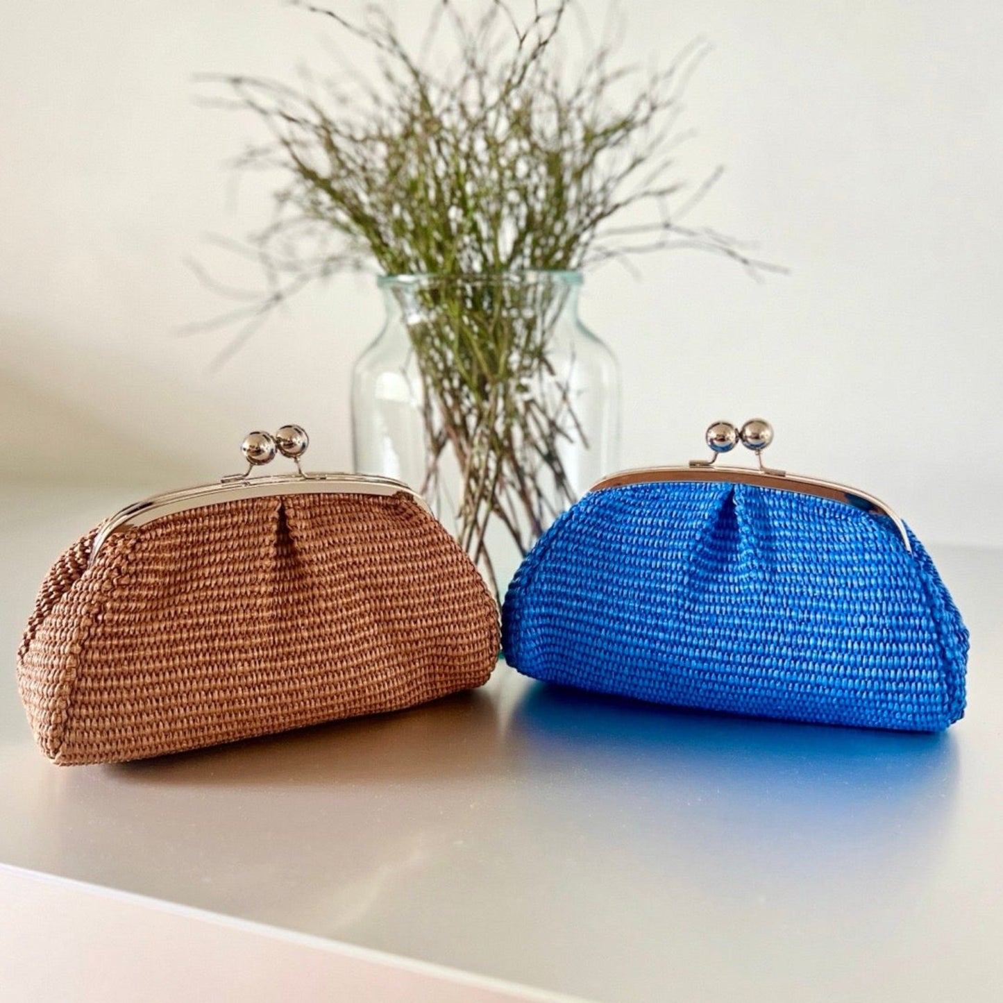 Clutch Rafia Bluettone