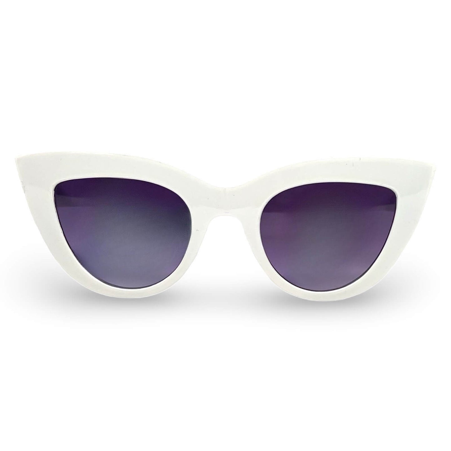 Modebrille in Weiss, dunkle Gläser