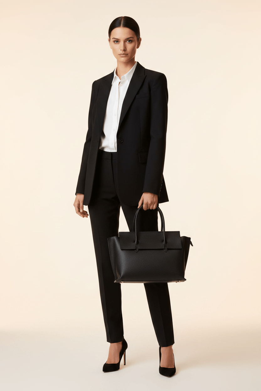 Bag Julius Schwarz – Business-Outfit mit schwarzem Hosenanzug | LiBEAU