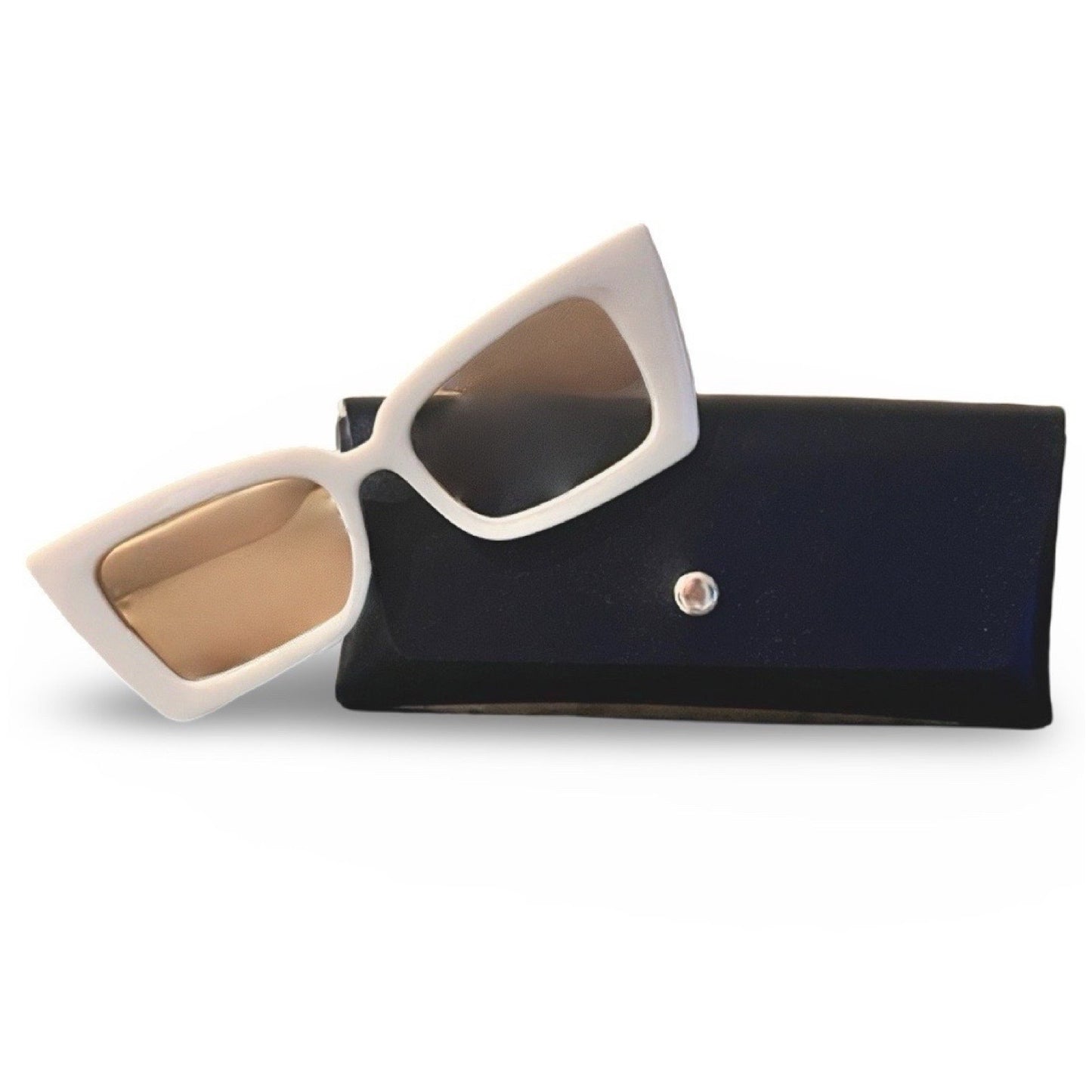 Modebrille, eckig/beige