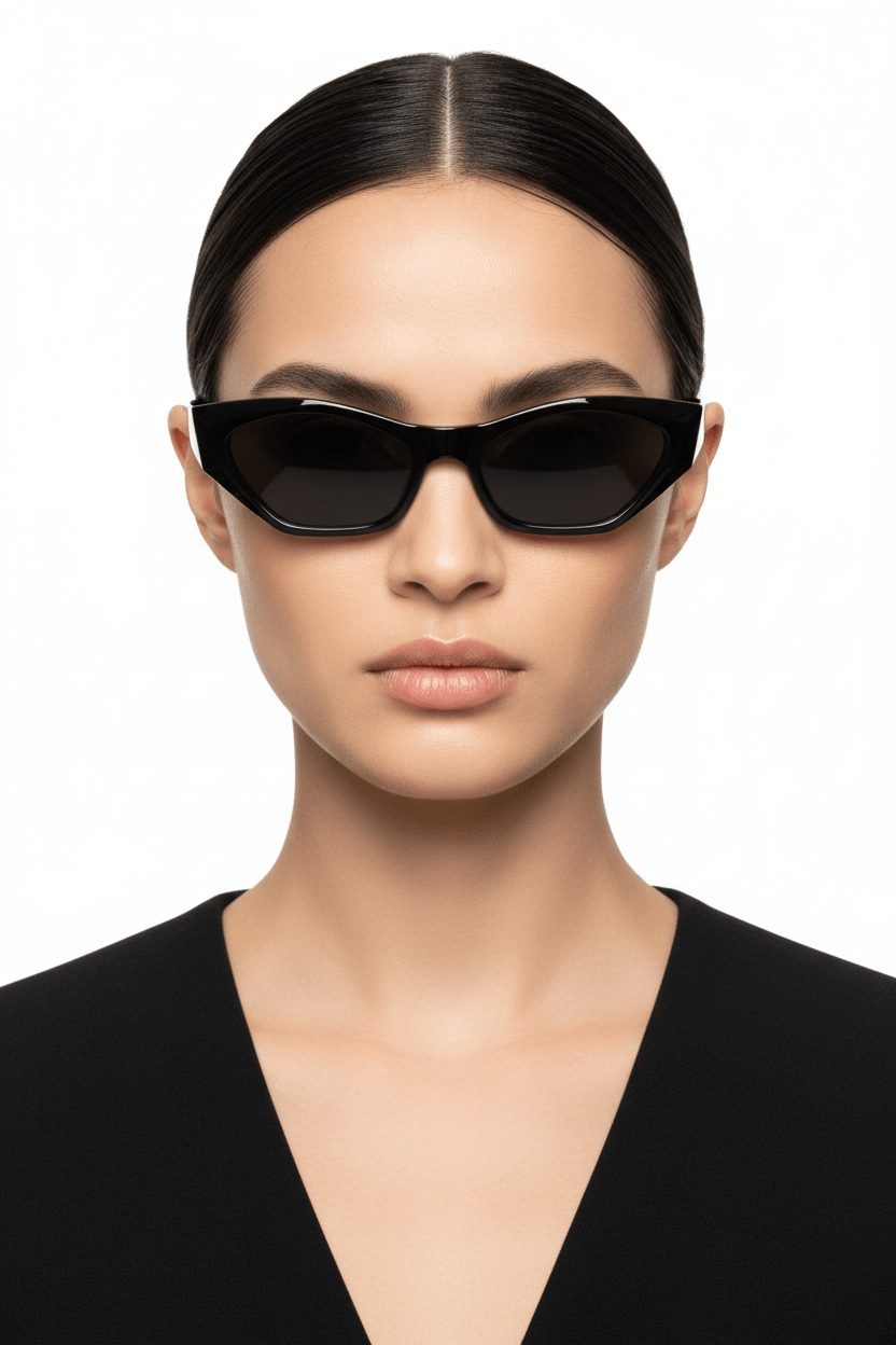 Modebrille Schwarz Chic Model Shot