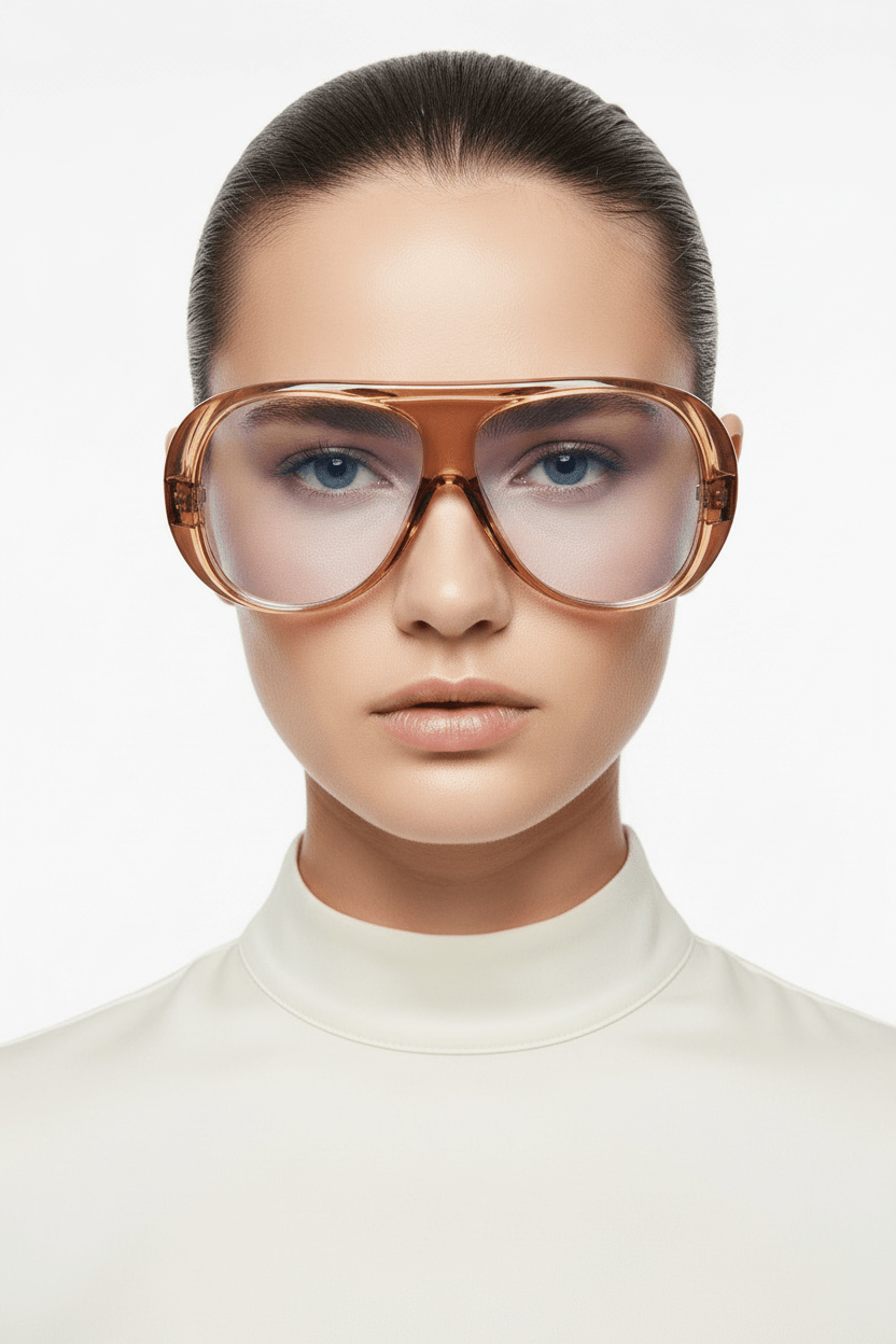 Modebrille Vintage klar – Kopf-Crop