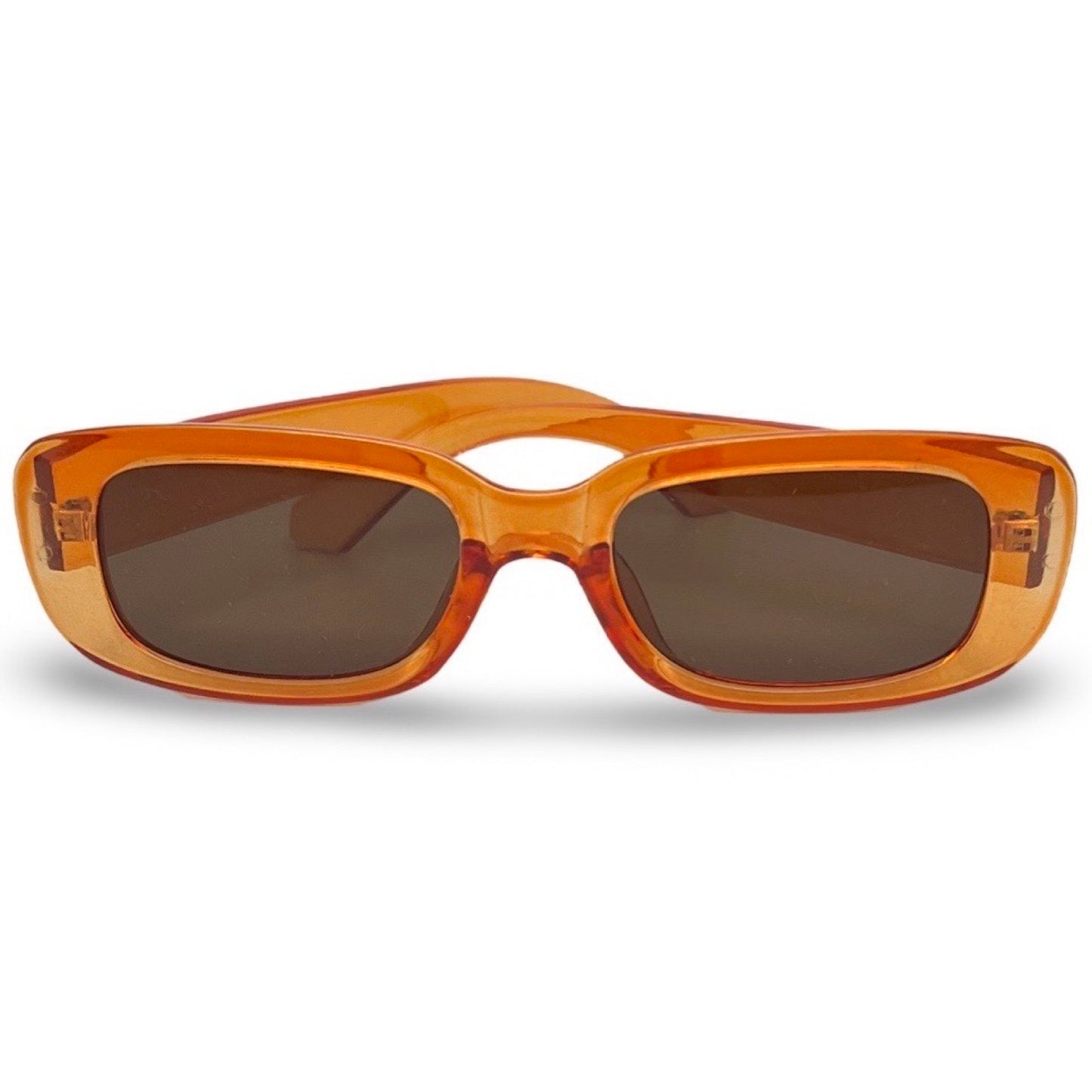 Modebrille in orange, transparent