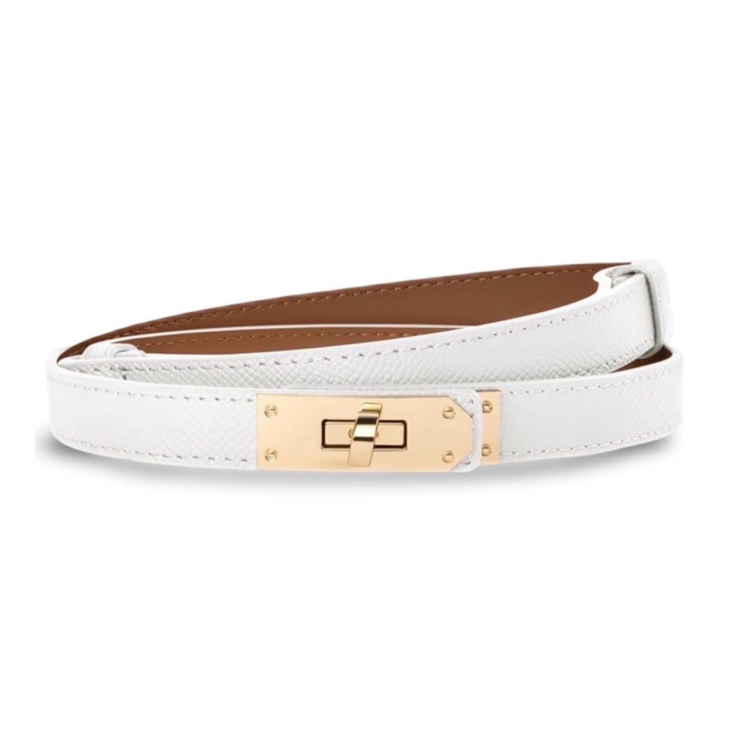 Skinny White Belt