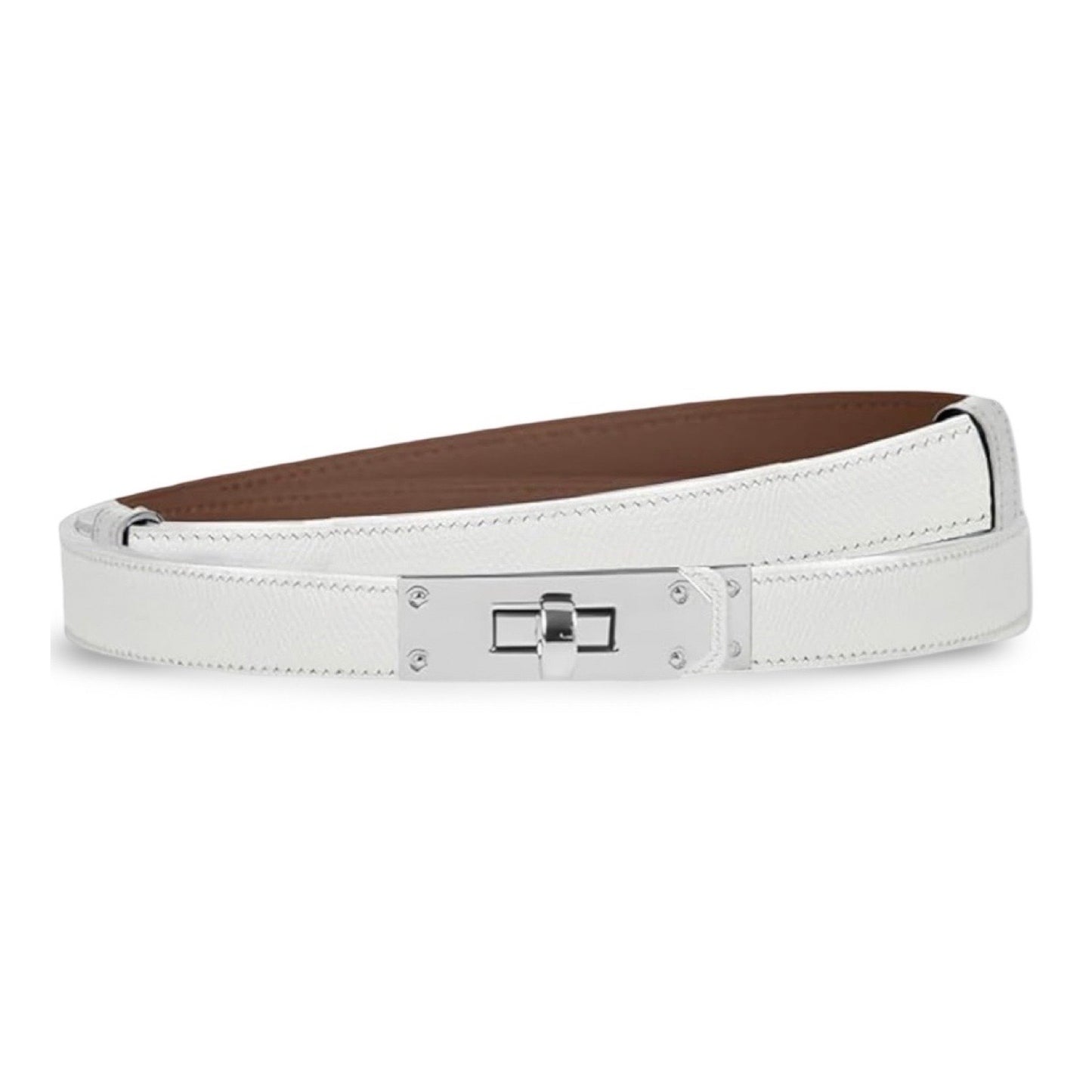 Skinny White Belt