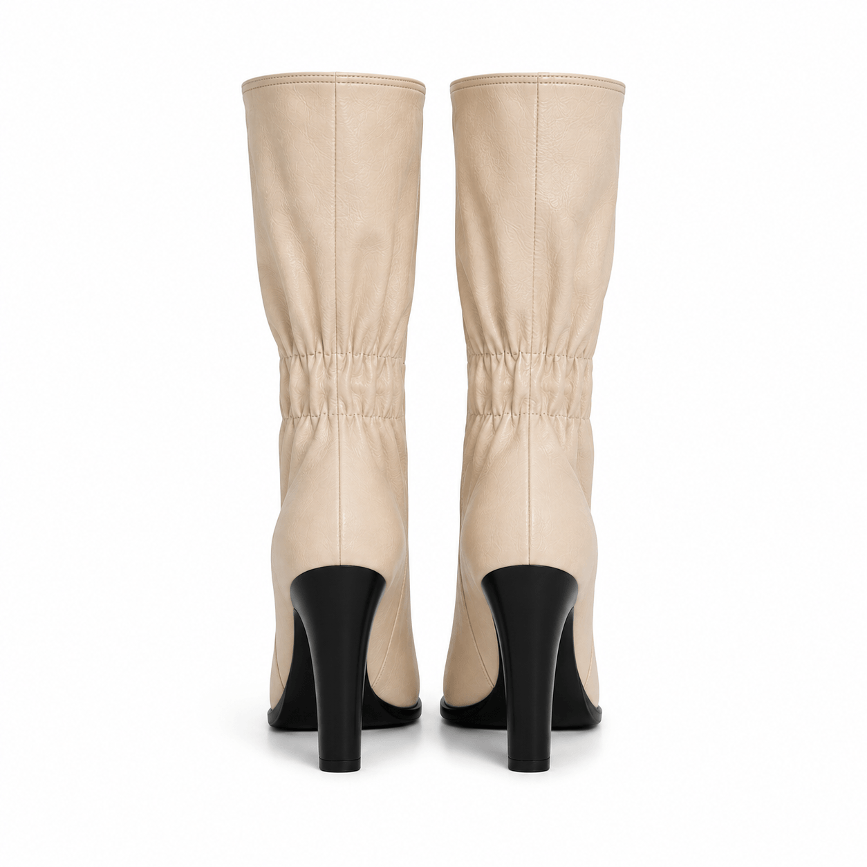 Jaz Boots – Creme Leder High Heel Stiefel Damen