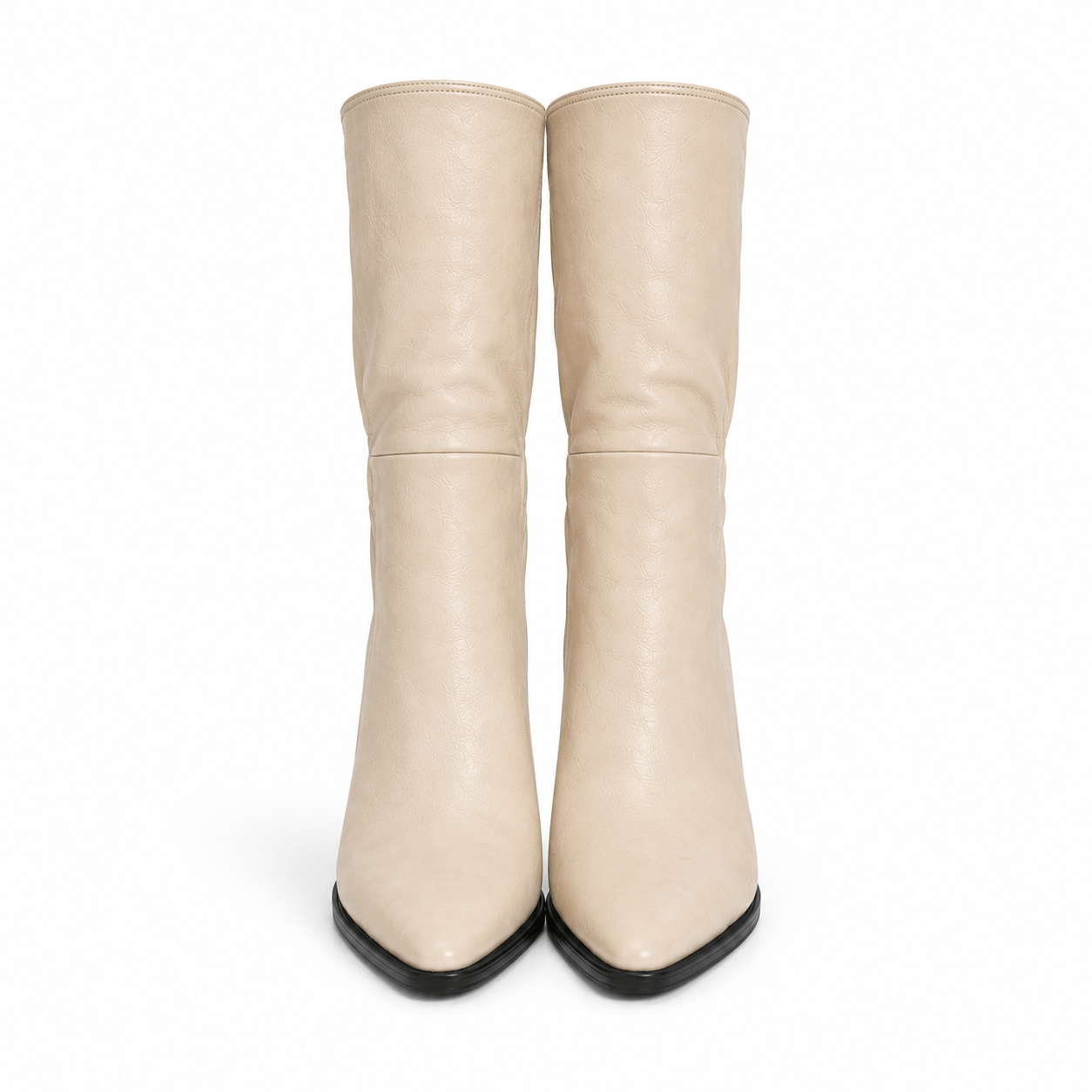 Jaz Boots – Creme Leder High Heel Stiefel Damen