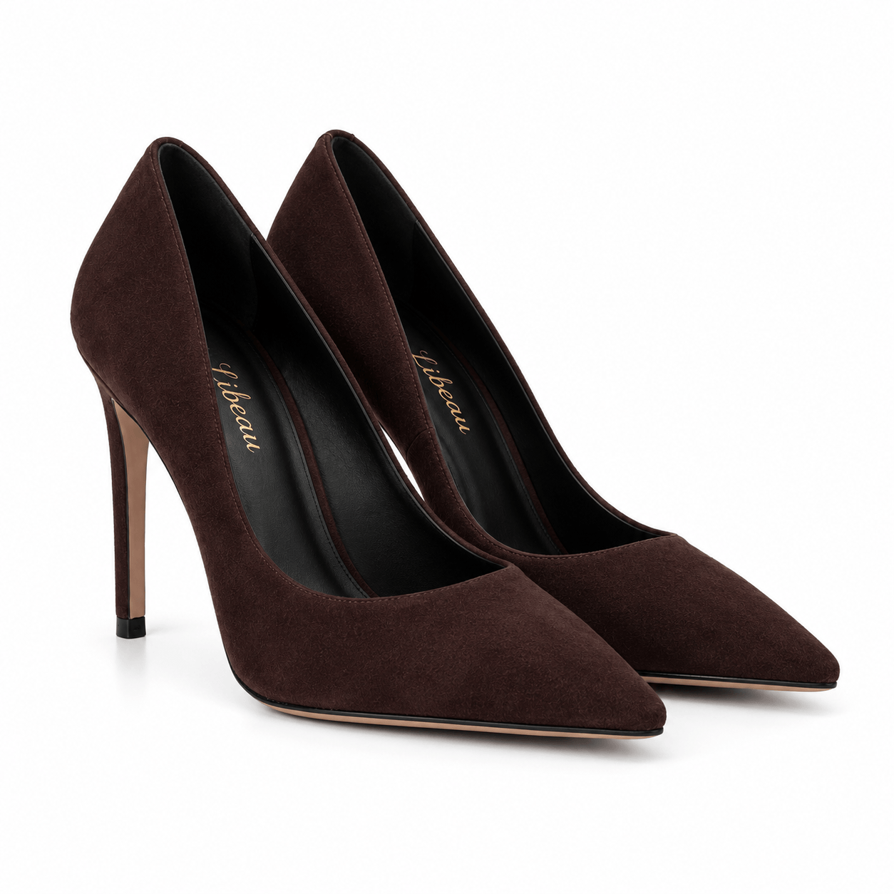 LiBEAU Ally Pumps Dunkelbraun Wildleder – Spitzer High Heel Damenschuh | LiBEAU
