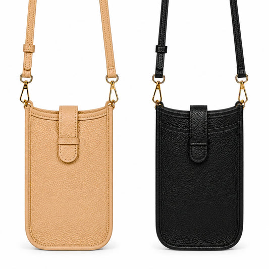 Bag Ambra – Damen Umhängetasche Leder in Beige und Schwarz, Farbvergleich | LiBEAU

