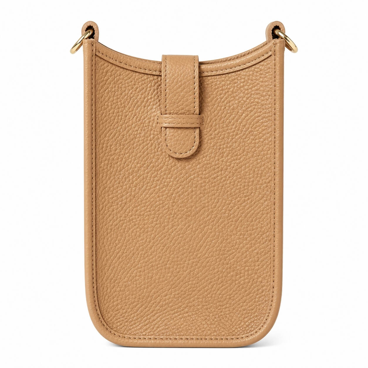 Bag Ambra Beige – Leder Body Bag Rückansicht mit Golddetails | LiBEAU

