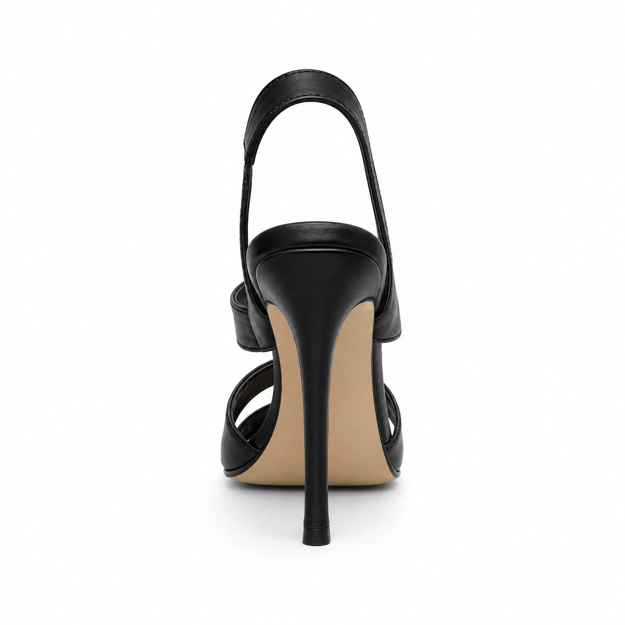 Black Swan Sandals – LiBEAU 10 cm Stiletto-Absatz schwarz Leder, Detailansicht Absatz | LiBEAU
