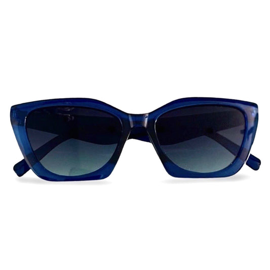 Modebrille Dunkelblau – LiBEAU Damen Sonnenbrille dunkelblaue eckige Form mit Verlaufsglas, Produktansicht | LiBEAU
