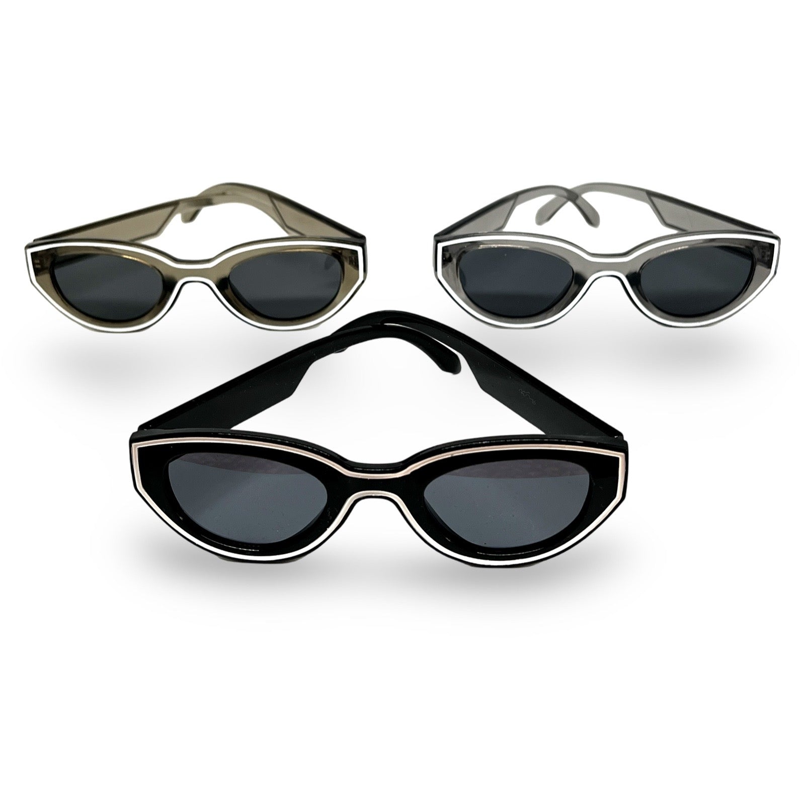 Modebrille Weiß Umrandet – Retro Damenbrille in Schwarz, Grau und Khaki, alle Farben | LiBEAU
