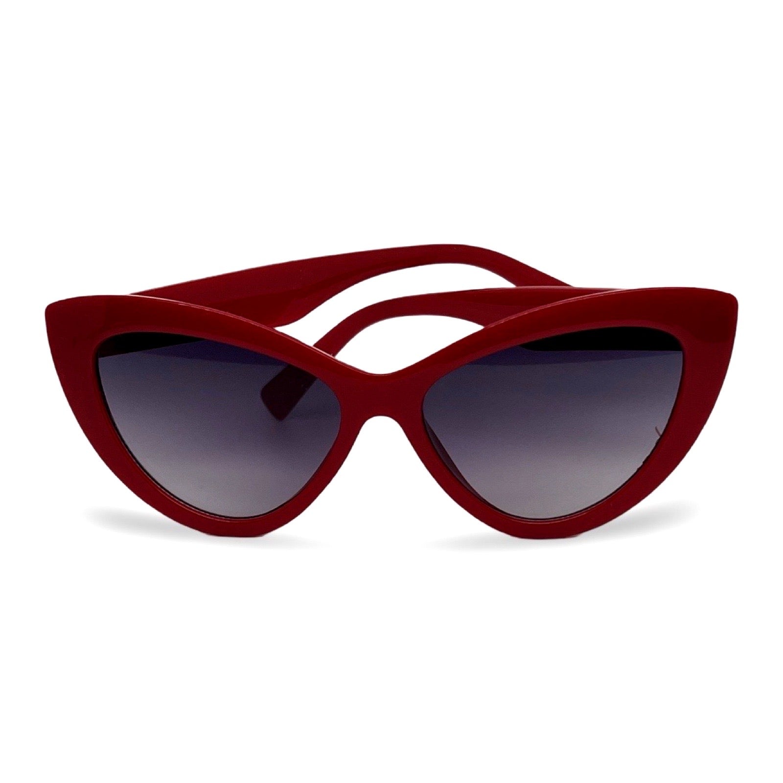 Modebrille Vintage Rot – LiBEAU Damen Sonnenbrille roter Retro-Rahmen mit Verlaufsglas, Produktansicht | LiBEAU
