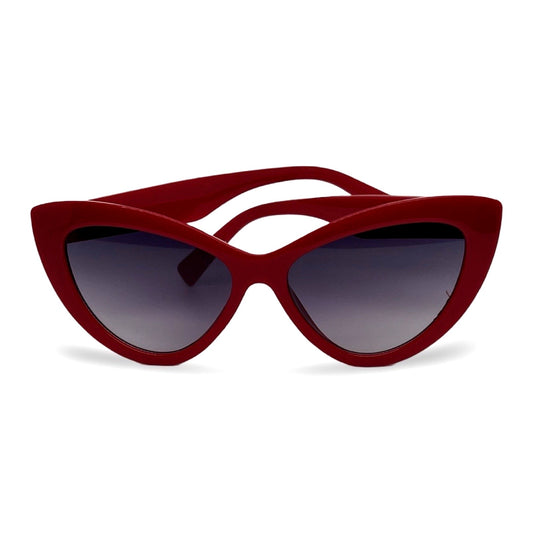 Modebrille Vintage Rot – LiBEAU Damen Sonnenbrille roter Retro-Rahmen mit Verlaufsglas, Produktansicht | LiBEAU
