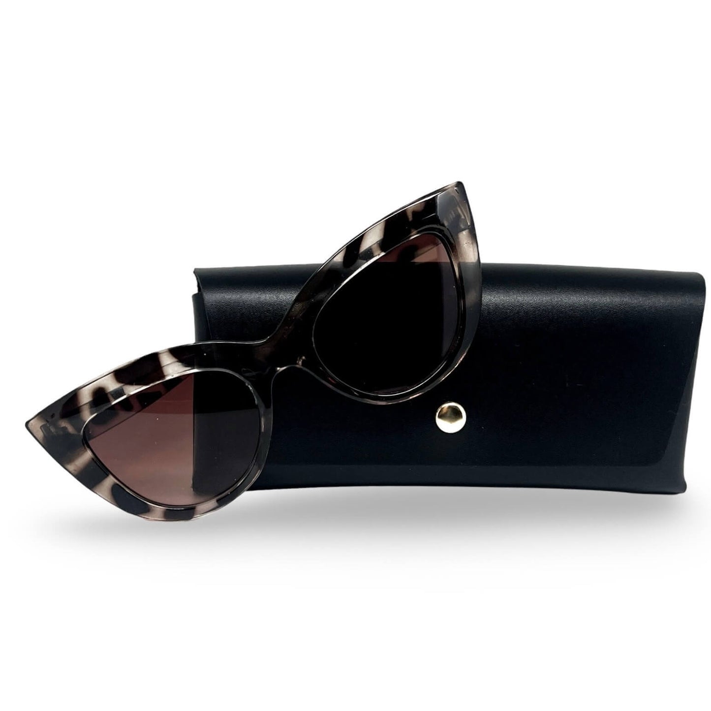 Modebrille Vintage Animal Print – Cat-Eye Brille Animal Print, Seitenansicht Bügeldetail | LiBEAU
