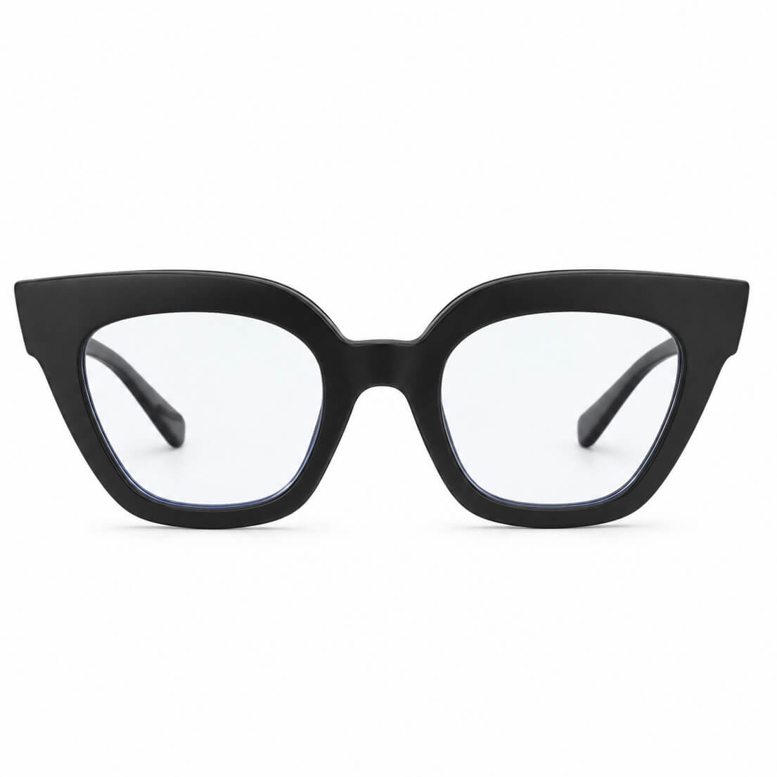 Modebrille Schwarz klar Retro
