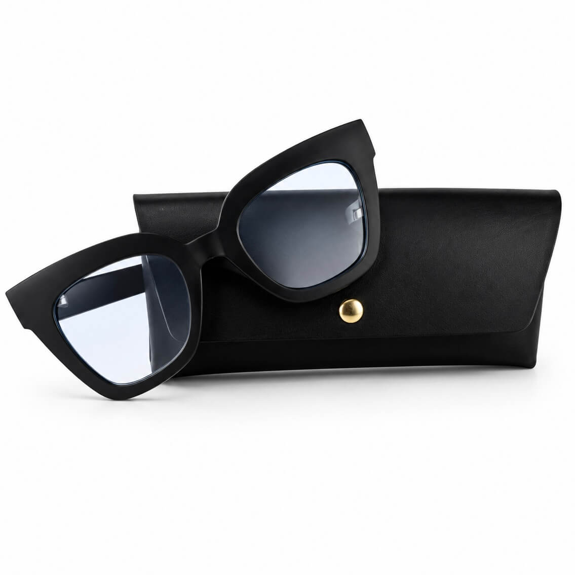 Modebrille Schwarz klar Retro