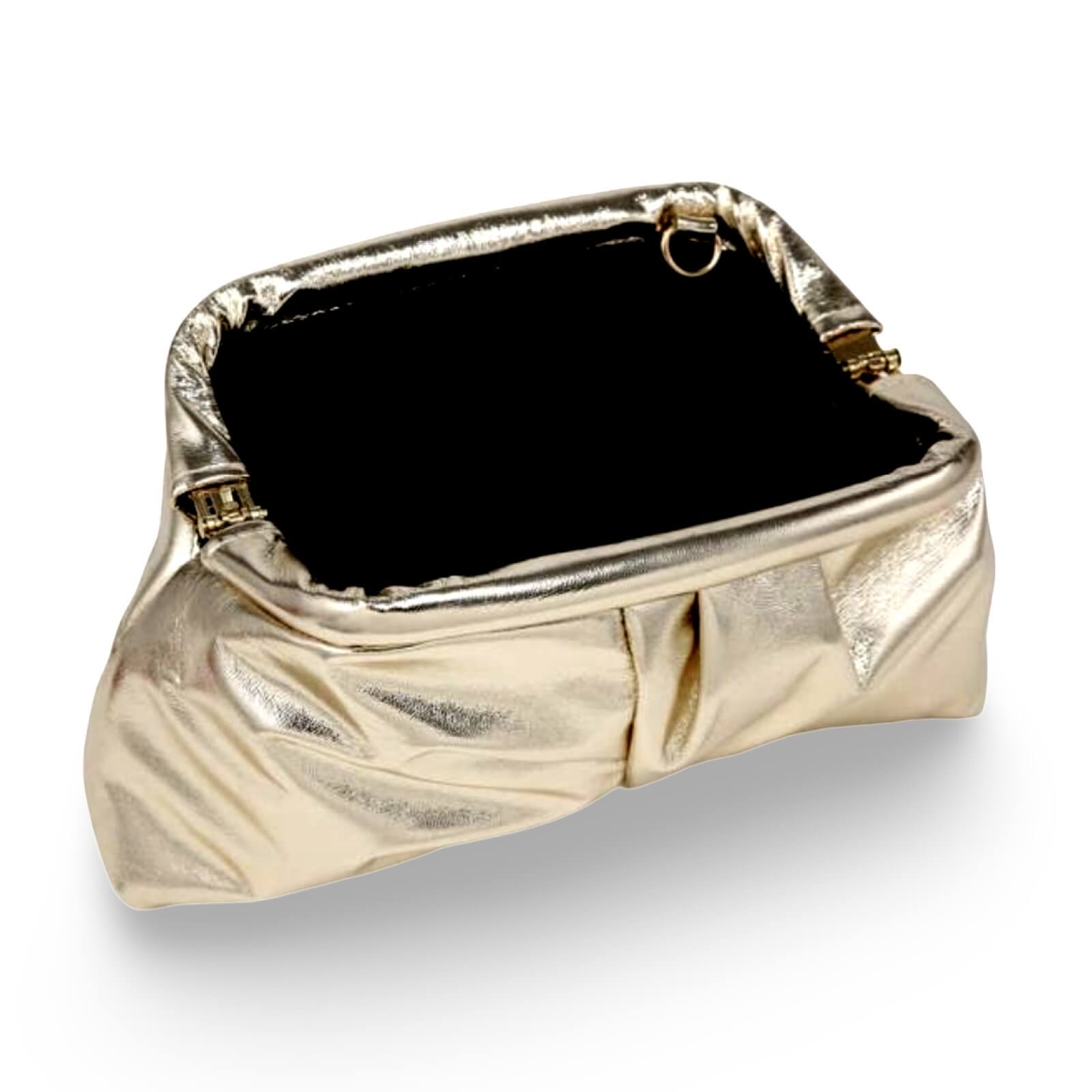 Clutch Goldy – Gold Metallic Clutch, Detailansicht Schimmer & Finish | LiBEAU
