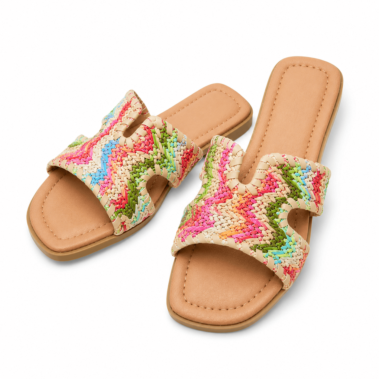 Cora Slipper – Bunte Bast-Slipper Detailansicht Flechtmuster & Sohle | LiBEAU
