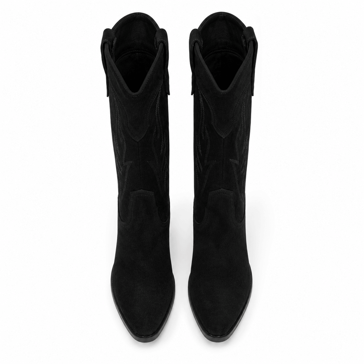 Dakota Boots Schwarz Wildleder – Detailansicht Western Stickerei | LiBEAU
