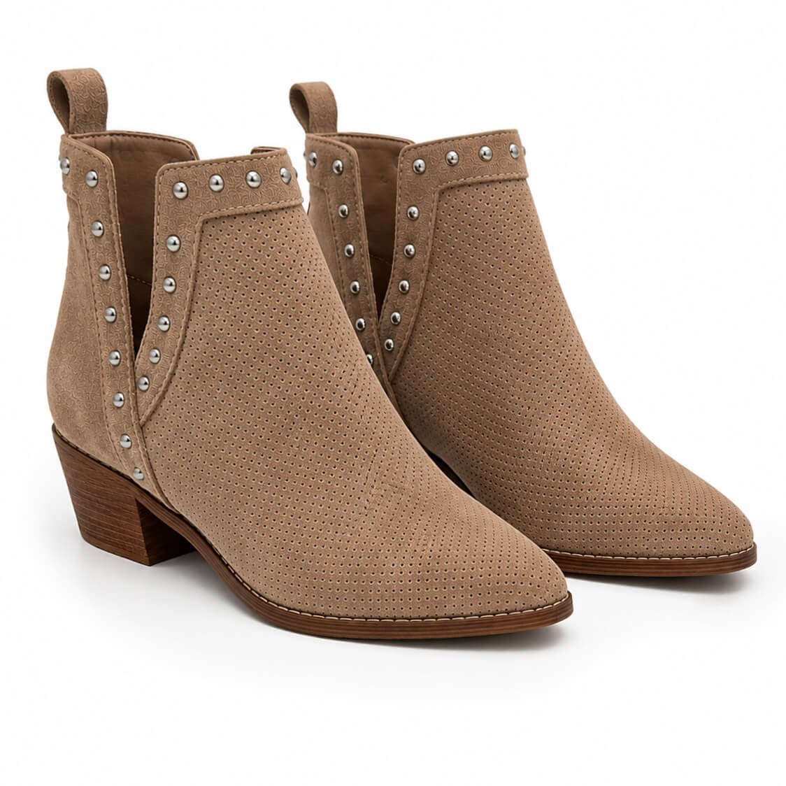 Elora Boots Beige – Rückansicht, seitliches Cut-Out & Zuglasche | LiBEAU

