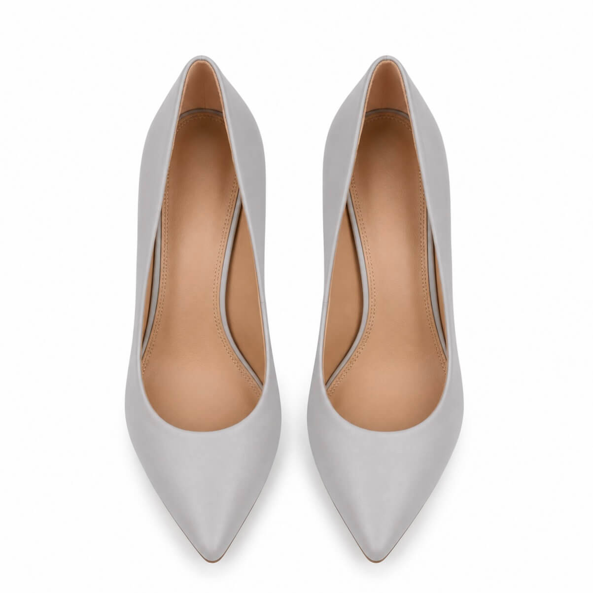 Grey Mouse Pumps – LiBEAU graue Leder-Pumps von oben, klassische Zehenpartie und schlanke Silhouette | LiBEAU
