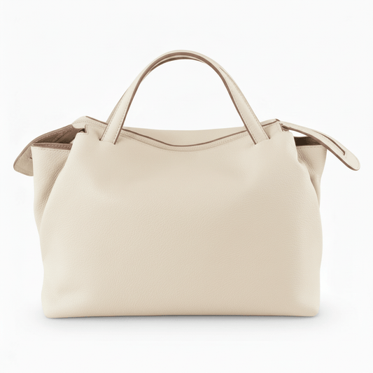 Jasmine Bag Panna – Damen Umhängetasche in Cremeweiß mit Schulterriemen, Frontansicht | LiBEAU
