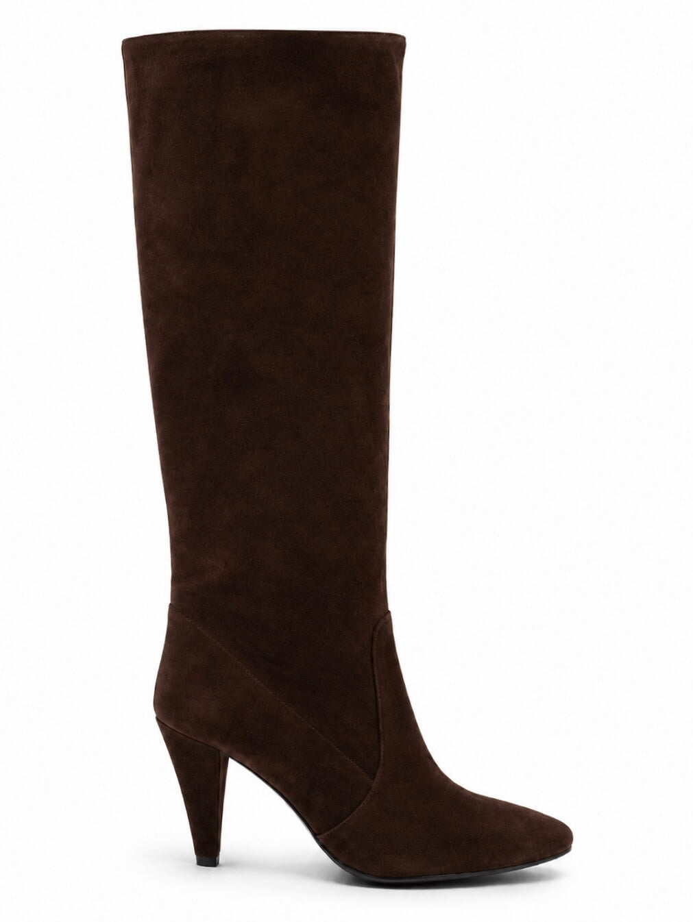 LiBEAU Wildleder Stiefel Dunkelbraun – Kniehoher Damenstiefel mit Absatz | LiBEAU
