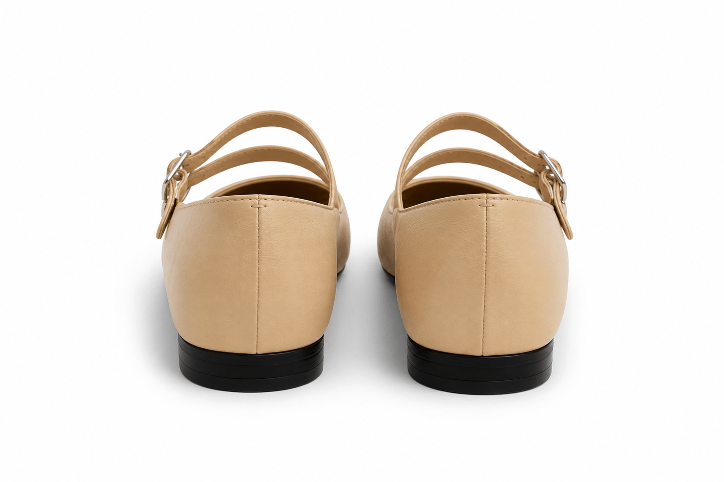 Kelly Ballerinas – LiBEAU Nudé Leder Mary Janes von oben, eleganter Riemen und feminine Silhouette | LiBEAU
