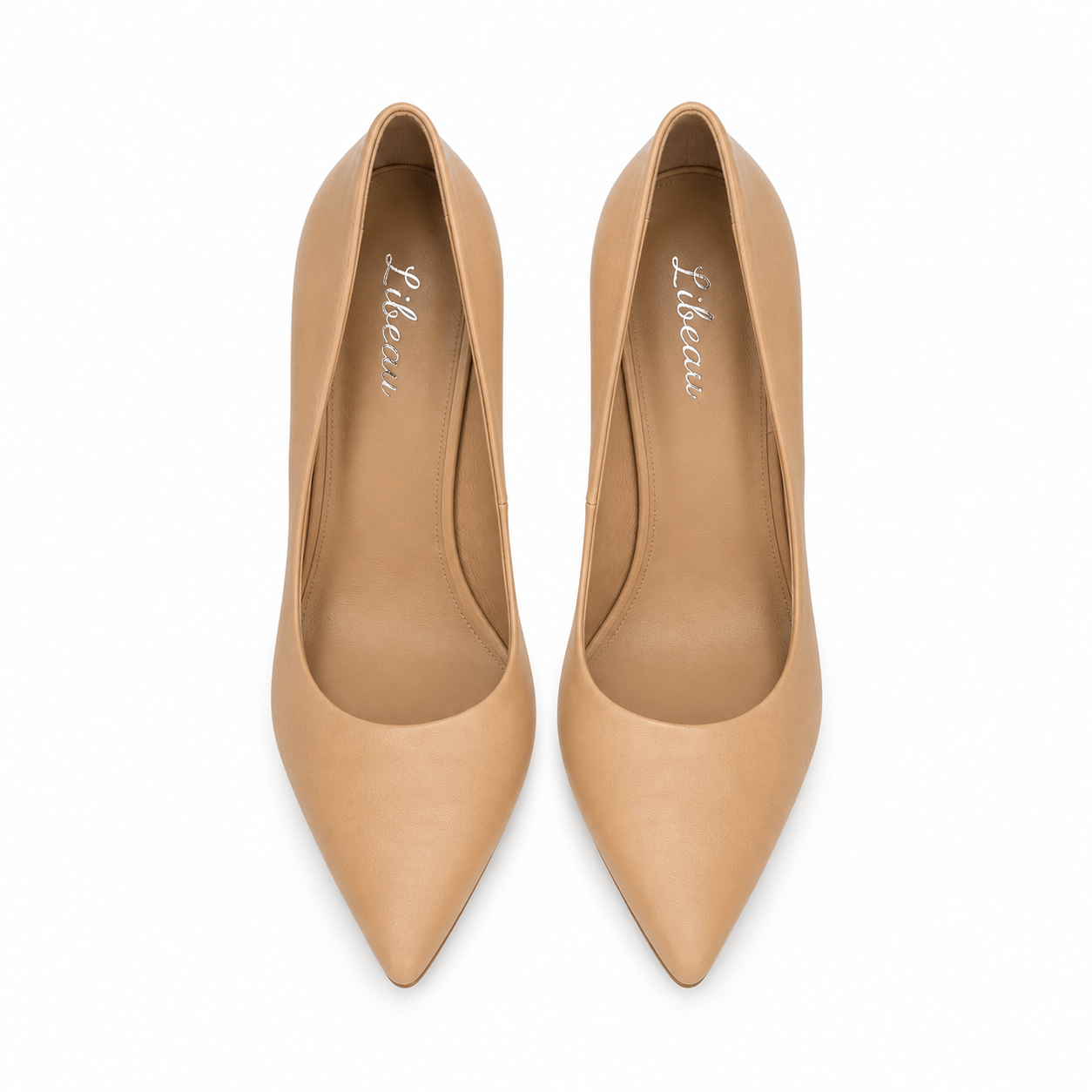 Kelly Pumps – LiBEAU Nudé Leder-Pumps von oben, klassische Zehenpartie und schlanke Silhouette | LiBEAU
