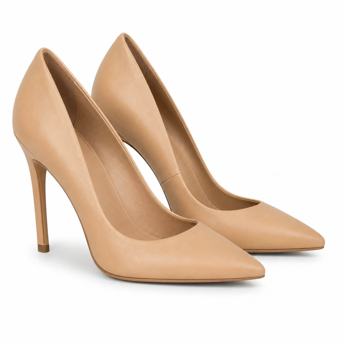 Kelly Pumps – LiBEAU Nudé Leder-Pumps seitlich, eleganter 10 cm Absatz, zeitlose feminine Silhouette, Seitenansicht | LiBEAU
