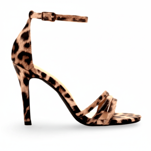 Leo Sandals – Filigrane Riemchensandalen Leo-Print, Hauptansicht Knöchelriemen | LiBEAU
