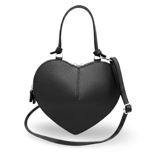 Bag Lovely – Herzförmige Leder-Tasche Schwarz, Hauptansicht | LiBEAU
