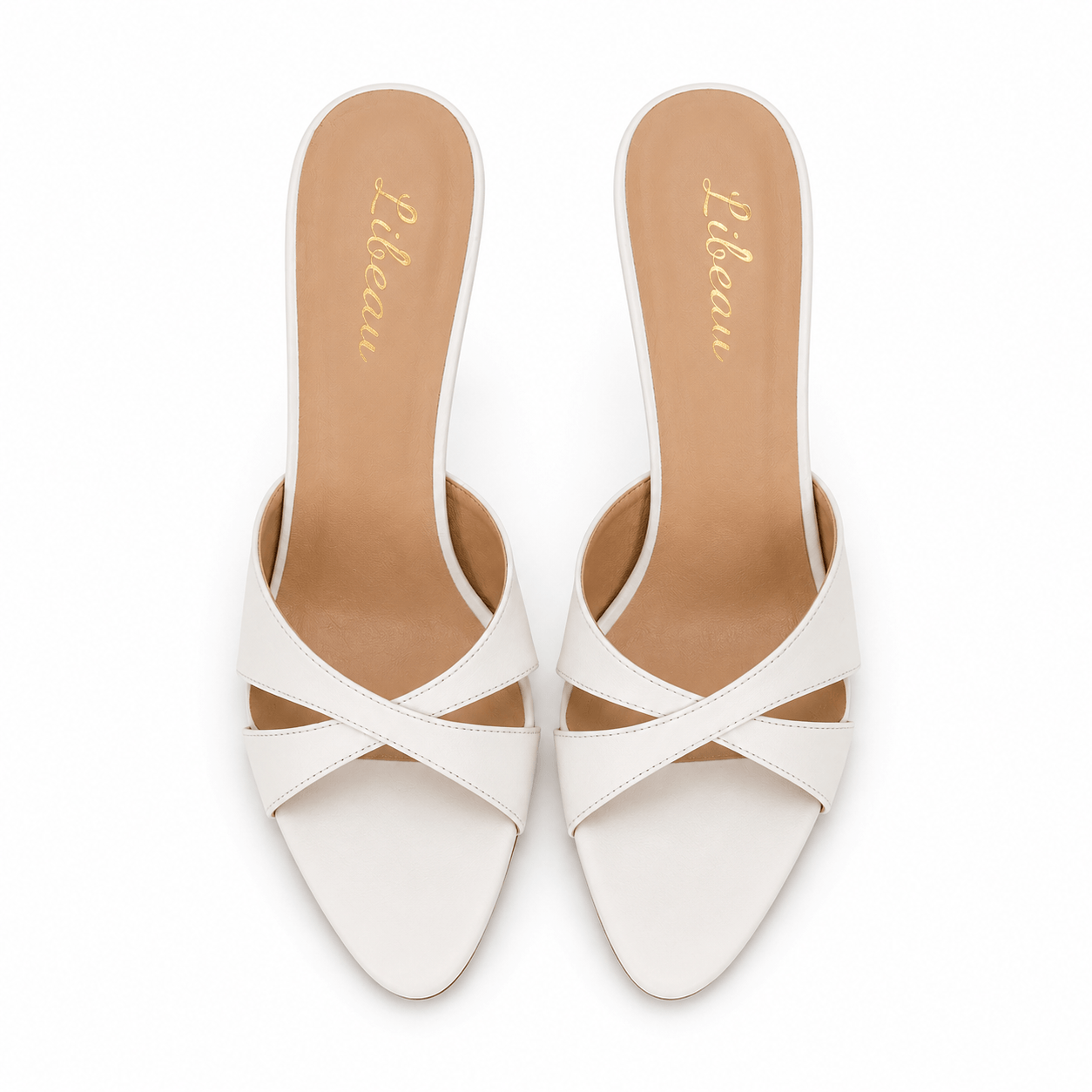 Manon Mules Weiß – Detailansicht Leder & Innensohle | LiBEAU
