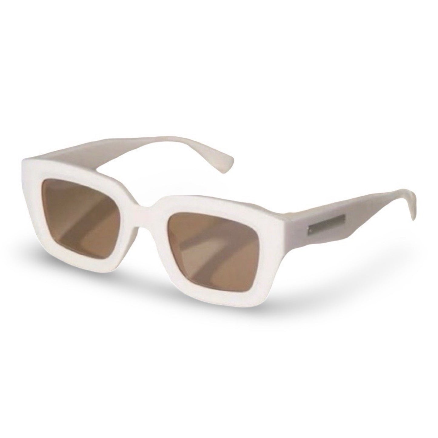 Modebrille Panna – LiBEAU Sonnenbrille creme-weiß mit schwarzem Etui, Produktansicht | LiBEAU
