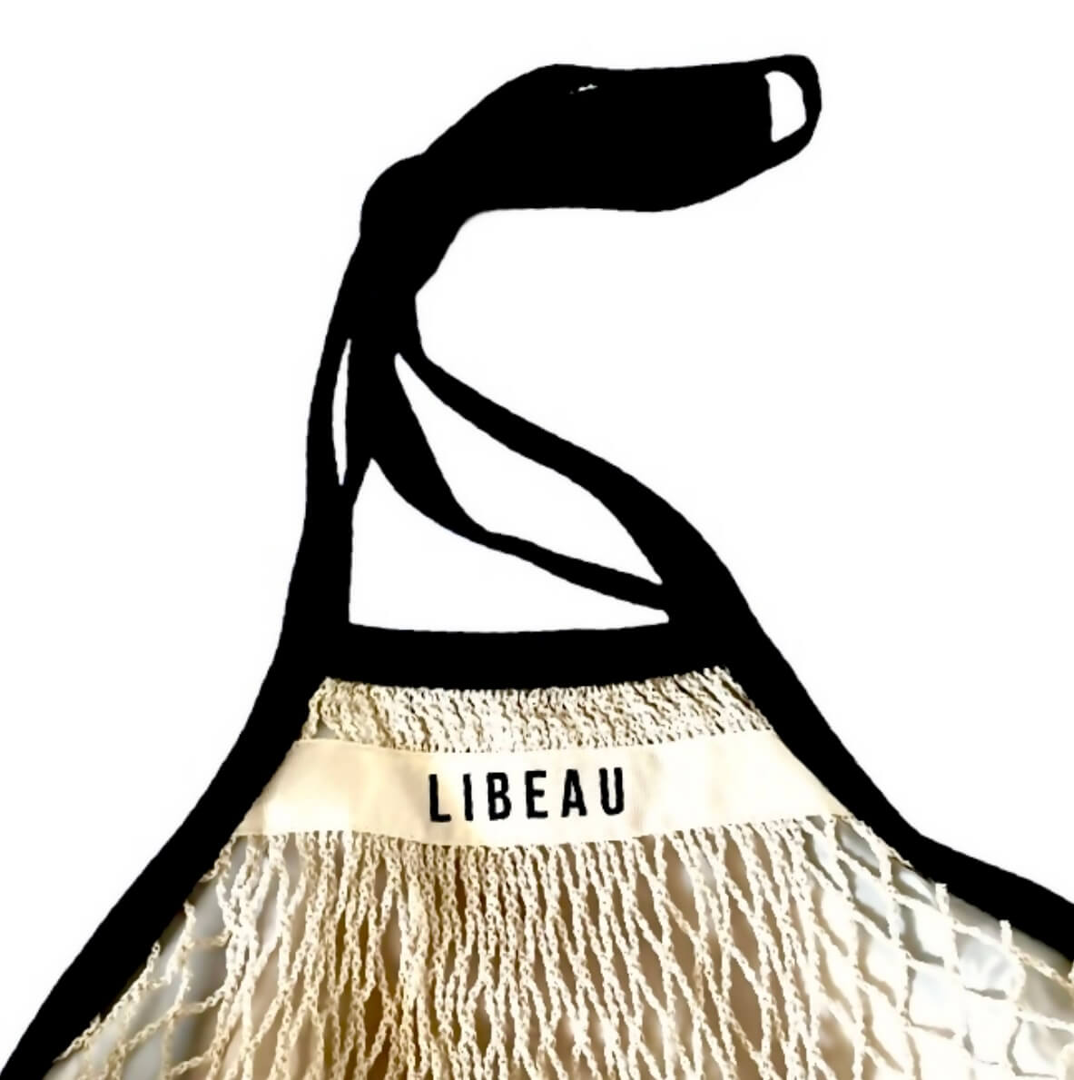 Netztasche Marine – Netzmaterial & Innenfutter Detailansicht, 40×20 cm | LiBEAU
