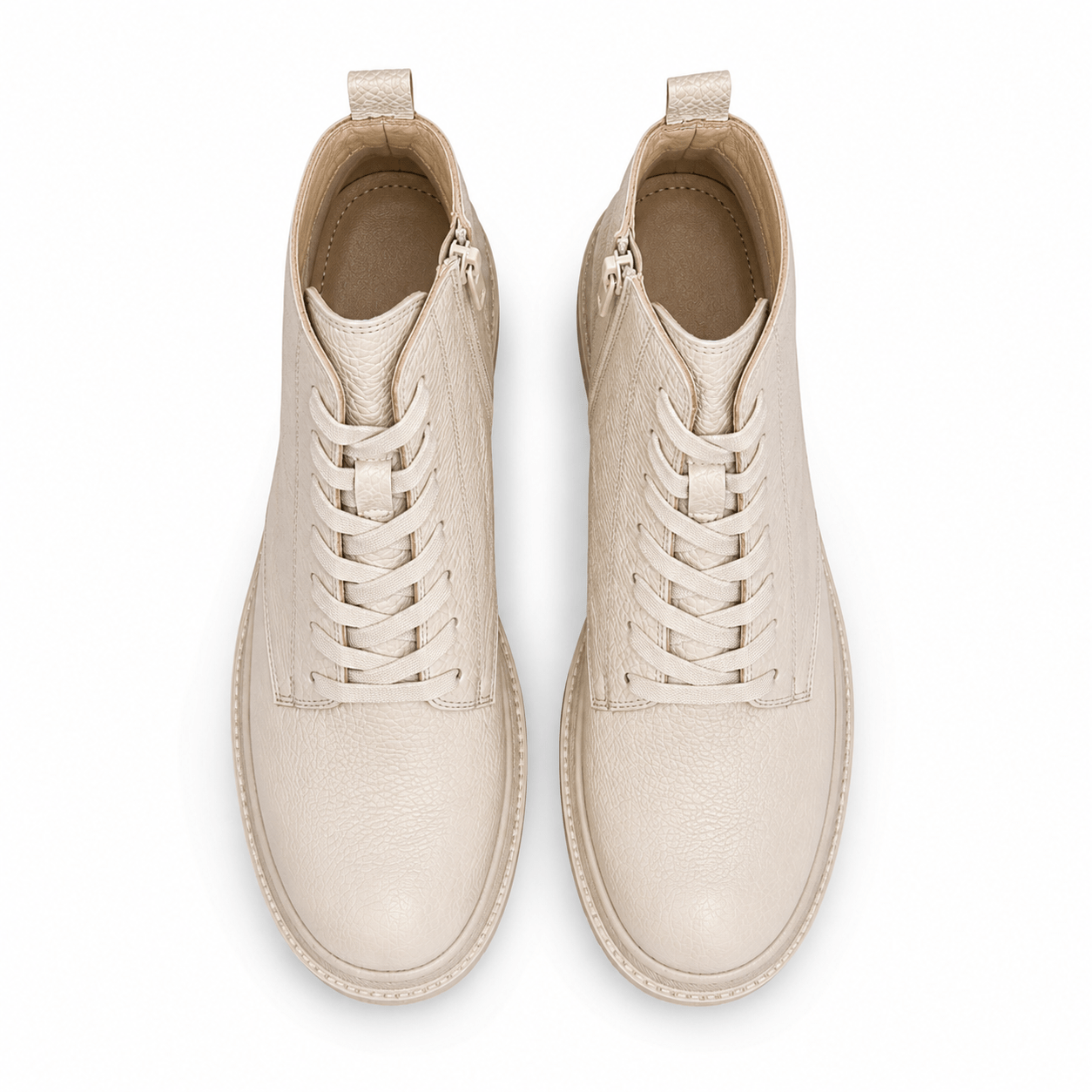 Rusty Boots – LiBEAU Detailansicht Seitenreißverschluss Cremé Leder, lässige Ankle Boots Rusty Boots | LiBEAU
