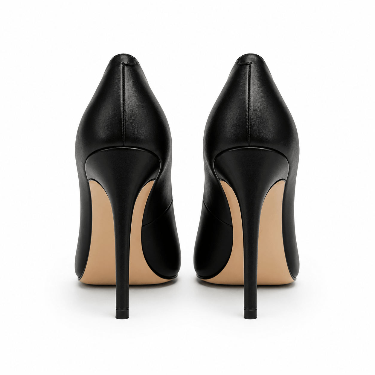 Simply Black Pumps – LiBEAU Damen High Heel Pumps in Schwarz aus Leder, Rück-Ansicht mit elegantem 10 cm Absatz | LiBEAU
