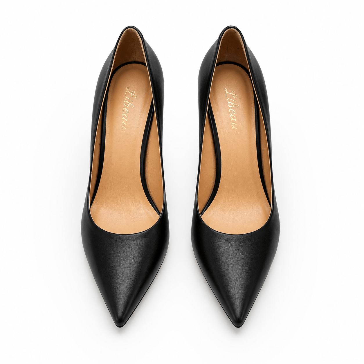 Simply Black Pumps – LiBEAU schwarze Leder-Pumps von oben, klassische Zehenpartie und schlanke Silhouette | LiBEAU
