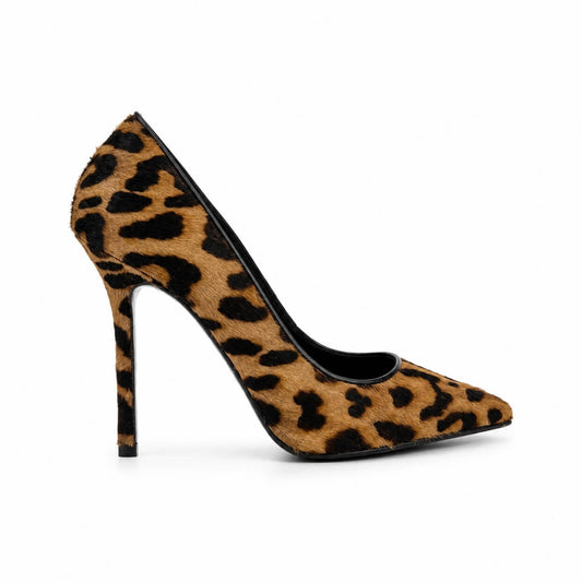 Soraya Pumps Leopard Pony Haircalf – Vorderansicht | LiBEAU
