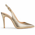 Tory Sling Pumps – Damen Stiletto Slingpumps Gold Leder