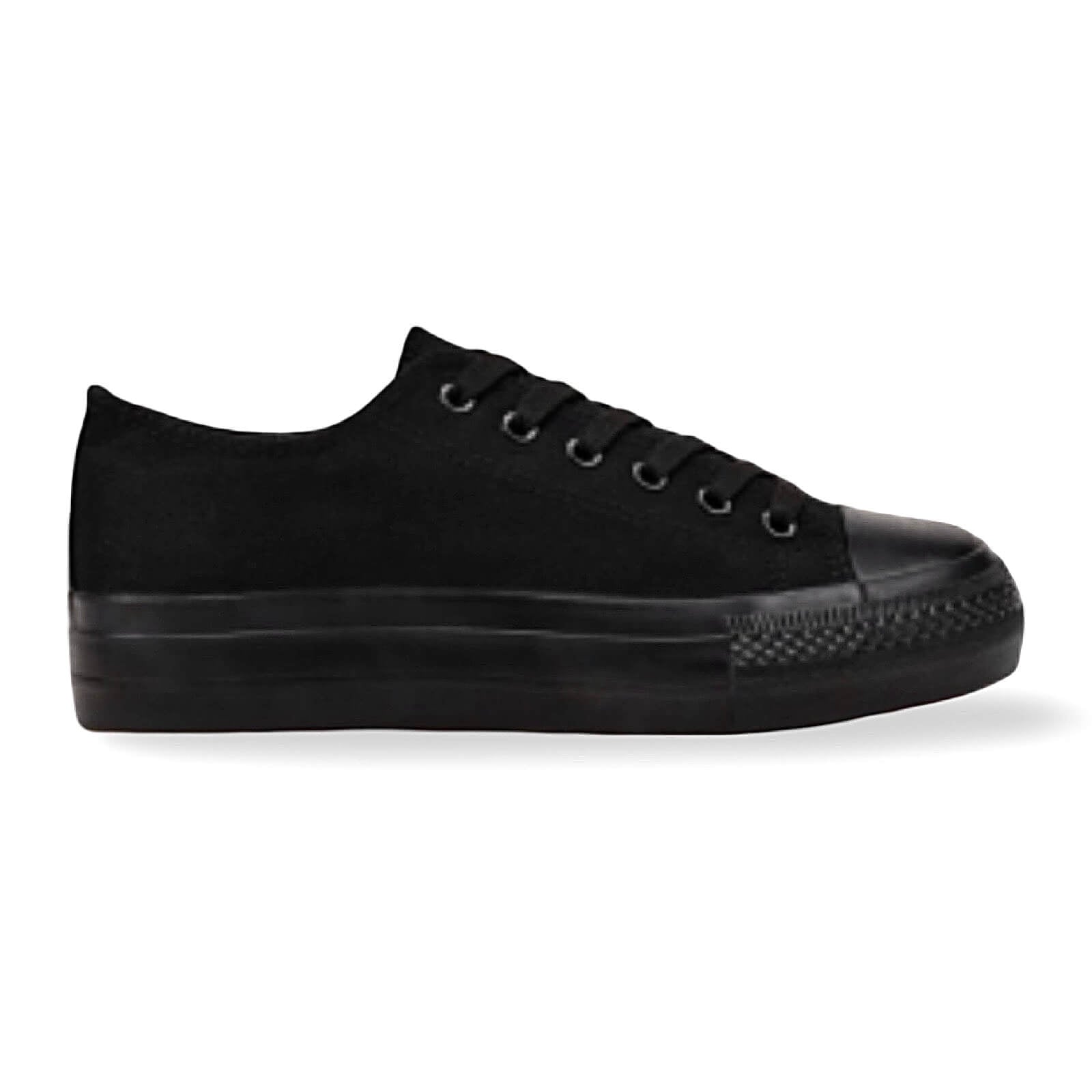 Verse Sneaker – Schwarze Canvas-Sneaker mit Plateau, Hauptansicht | LiBEAU

