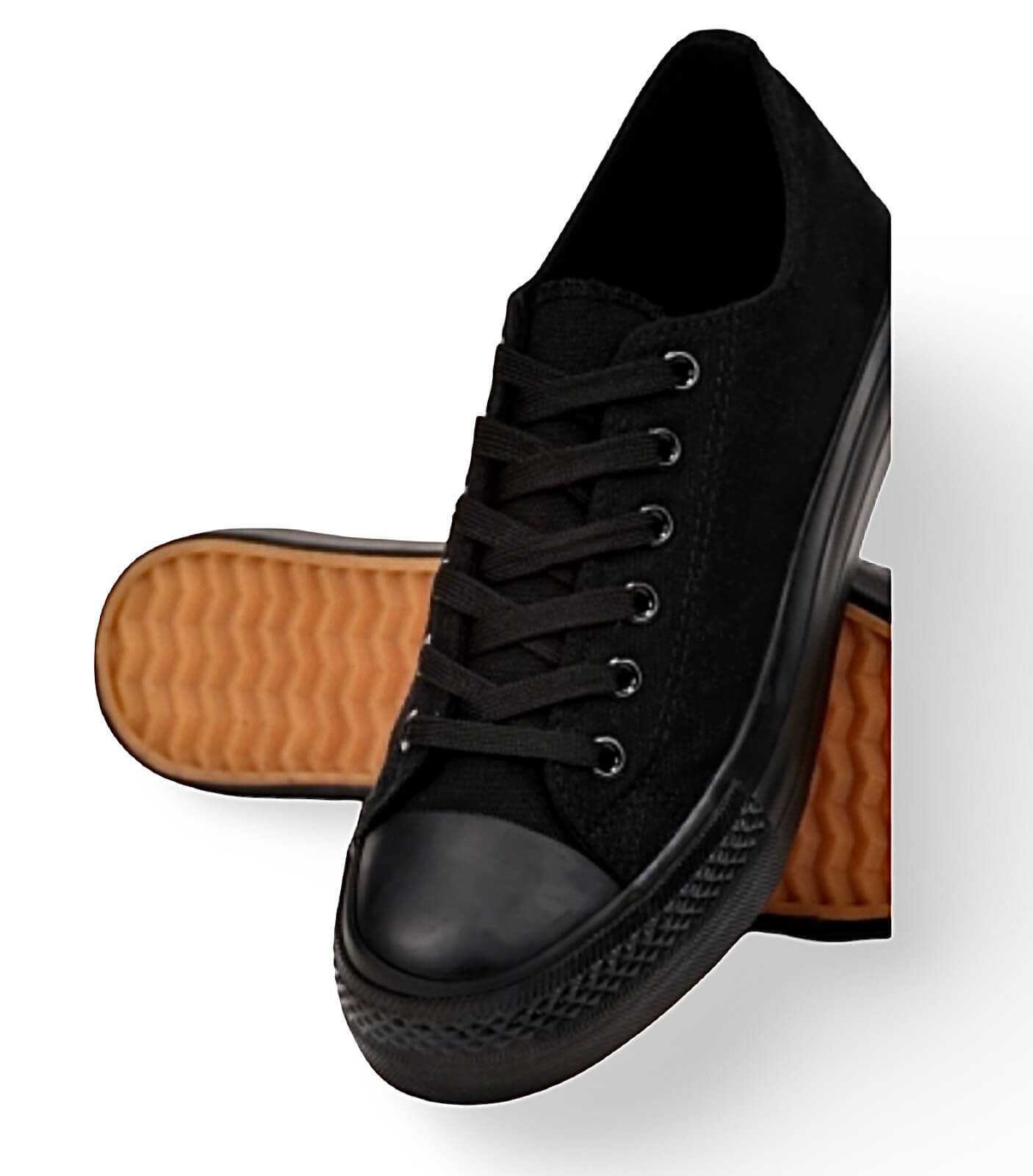 Verse Sneaker – Schwarze Canvas-Sneaker Chucks-Look, Seitenansicht | LiBEAU
