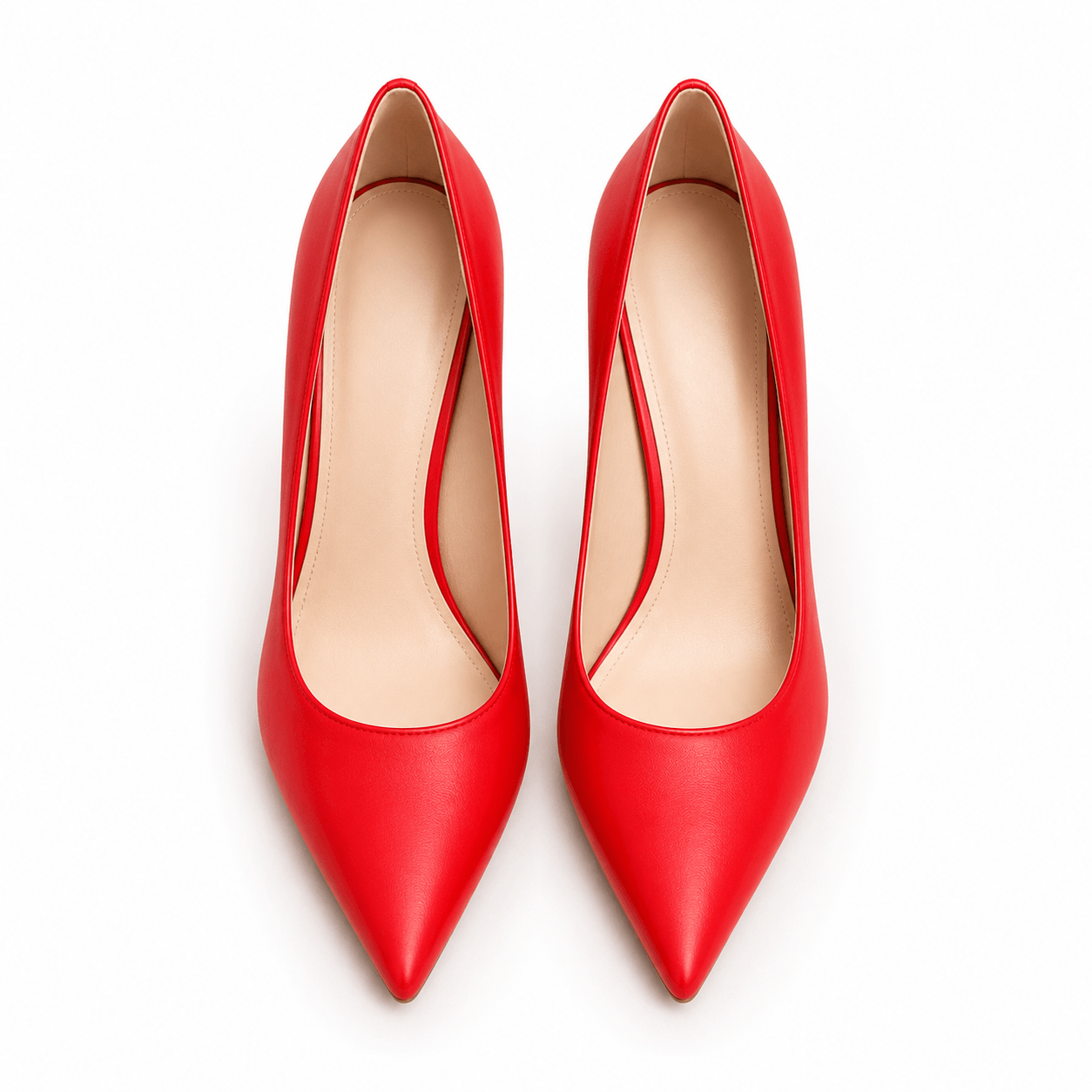 Zora Pumps – LiBEAU Damen High Heel Pumps in Rot aus Leder mit 10 cm Absatz, klassisch elegant, Produktansicht | LiBEAU

